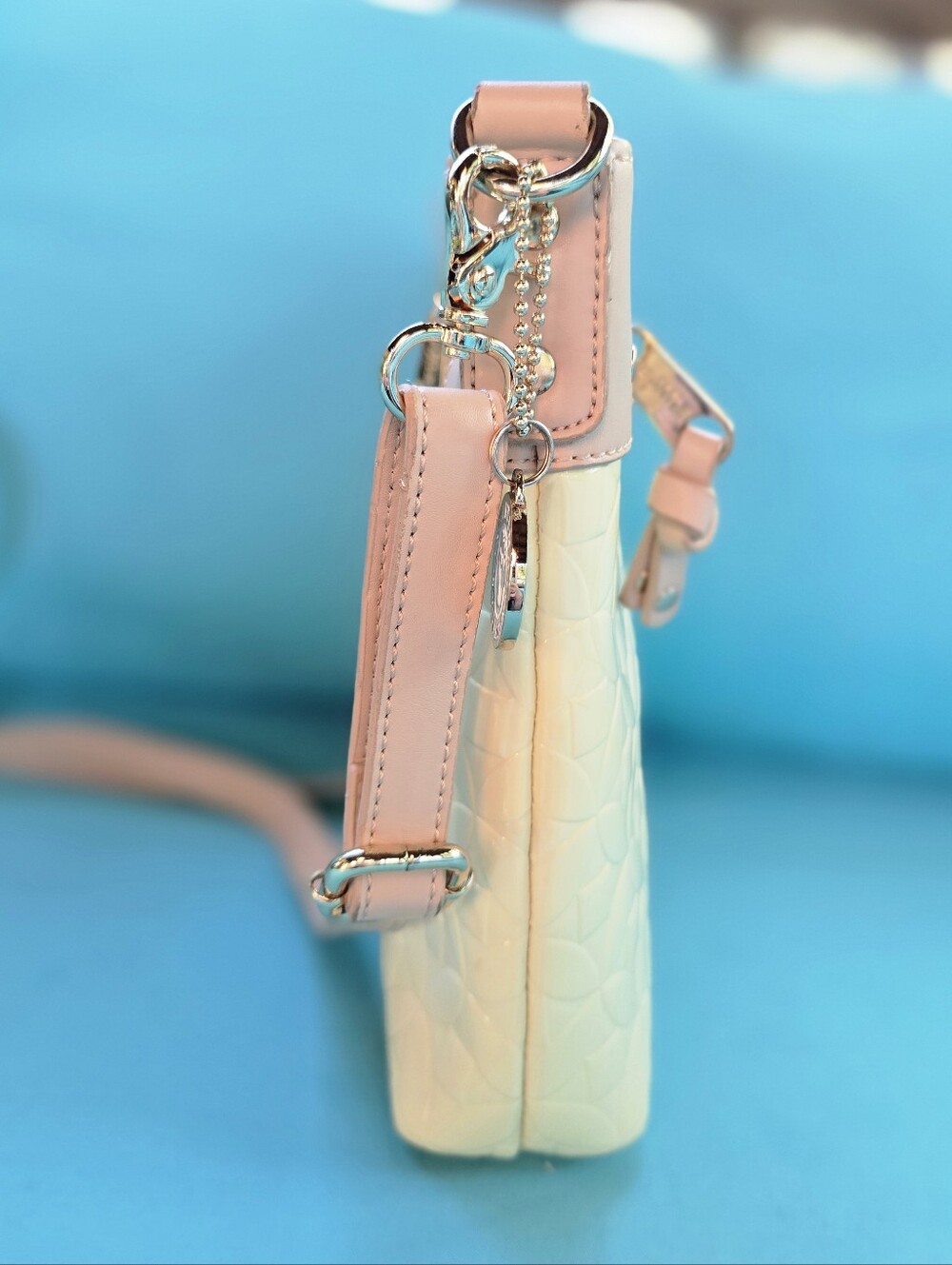 Spartina 449 Pink and Cream Patent Crossbody Bag - Picture 6 of 10